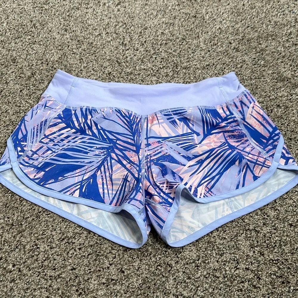 Ivivva blue pink purple speed shortprinted shorts size 14 girls